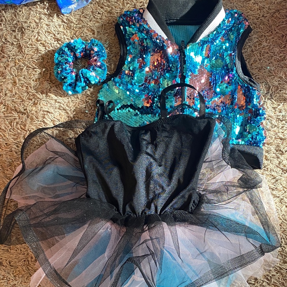 XS Hip Hop Costume Blue and Black